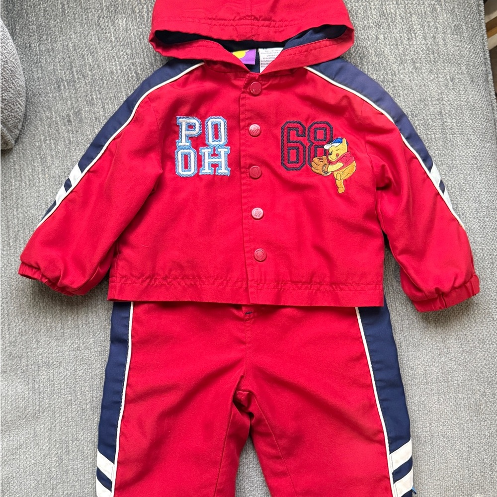 Red Pooh Baby Tracksuit with Hood